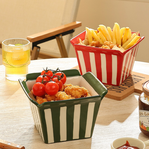 null Striped Fries Bowl.