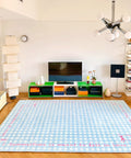 Cute Blue Checkered Carpet - HYPEINDAHOUSE