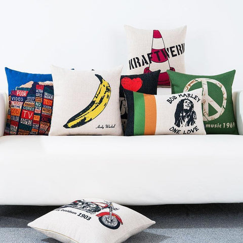 null Rock Album Covers Throw Pillow Collection.