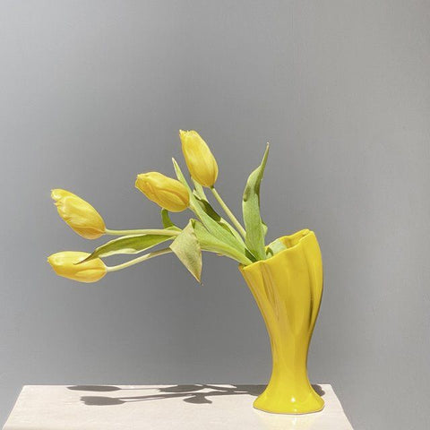 null Yellow Trumpet Vase.