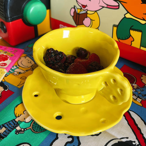 Yellow Cheese Mug & Coaster Set