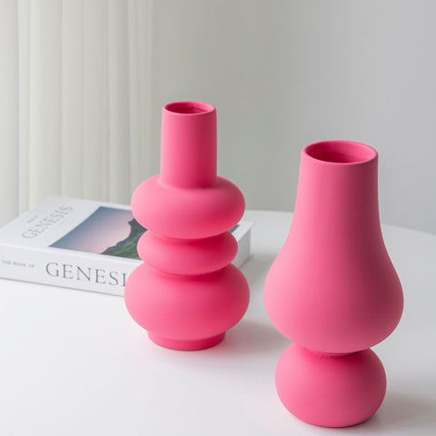 null Pink Shaped Vase.