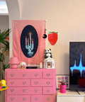 null Pink Candlestick Tapestry.