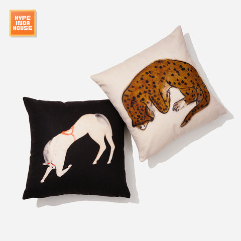 Vintage Animal & Nature Pattern Pillow