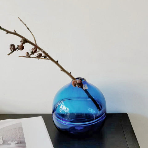 Blue Clear Glass Vase - HYPEINDAHOUSE