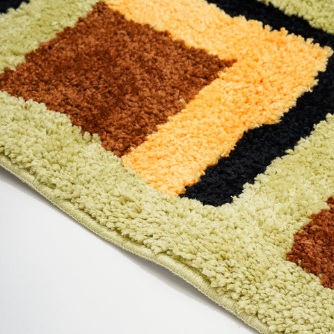 Bauhaus Green Checkered Carpet - HYPEINDAHOUSE