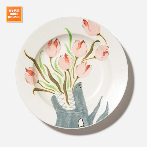 Wolf and Tulip Plate