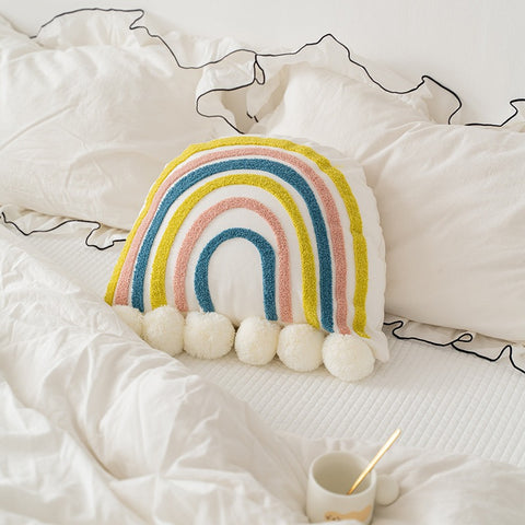 White Rainbow Pillow