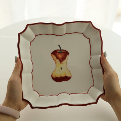 Ceramic Square Apple Series Plate - HYPEINDAHOUSE