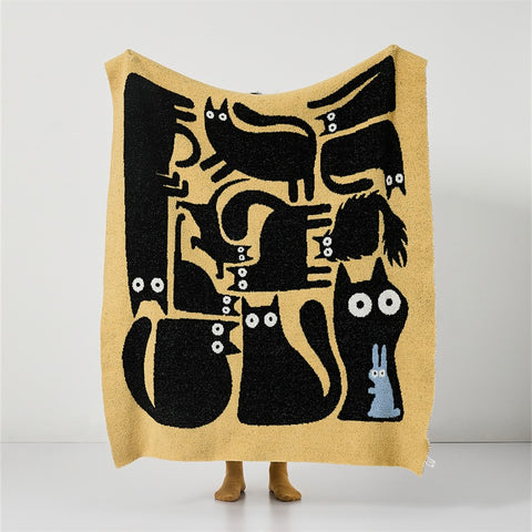 Black Cat Blanket - HYPEINDAHOUSE
