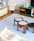 Cute Blue Checkered Carpet - HYPEINDAHOUSE