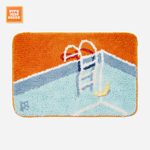 Orange Swimming Pool Bathmat