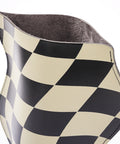 Retro Vibe Checkered Leather Vase - HYPEINDAHOUSE
