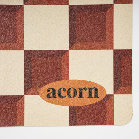 Tan Checkered Leather Placemat - HYPEINDAHOUSE