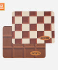 null Tan Checkered Leather Placemat.