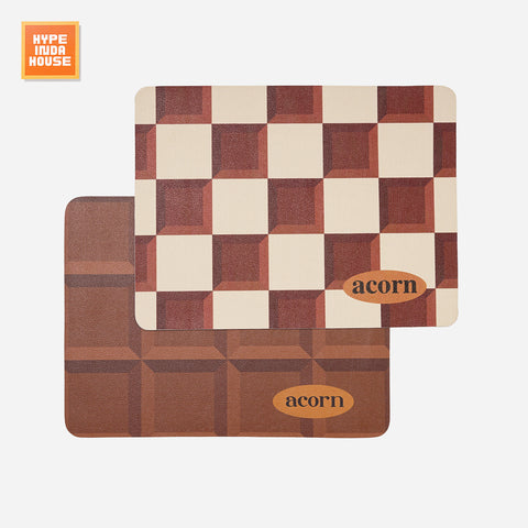 Tan Checkered Leather Placemat