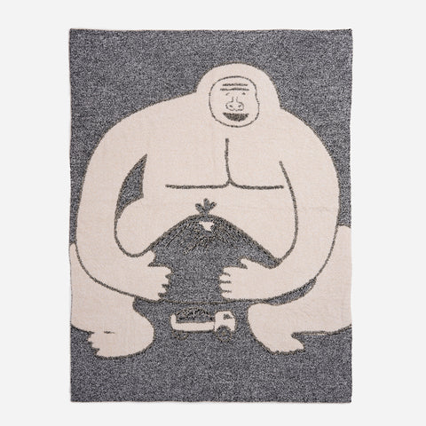 Knitted Orangutan Pattern Blanket - HYPEINDAHOUSE