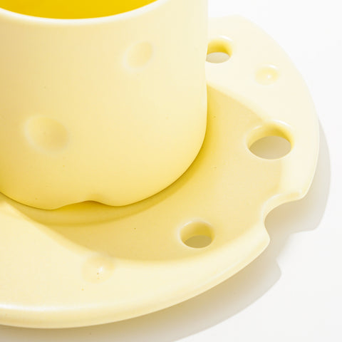 Cheese Coffee Mug And Saucer Set - HYPEINDAHOUSE