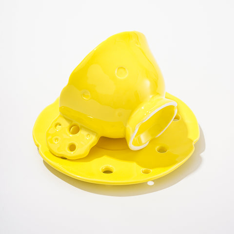 Yellow Cheese Mug & Coaster Set - HYPEINDAHOUSE