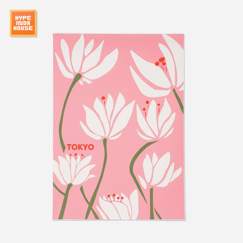 Pink Flower Painting - HYPEINDAHOUSE