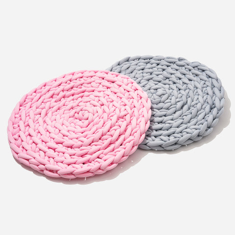 Round Futon Coarse Wool Hand Knitted Bathmat - HYPEINDAHOUSE