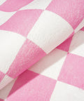 null Pink & White Checkerboard Rug.