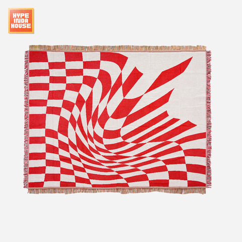 Twisted Checkered Woven Throw Blanket