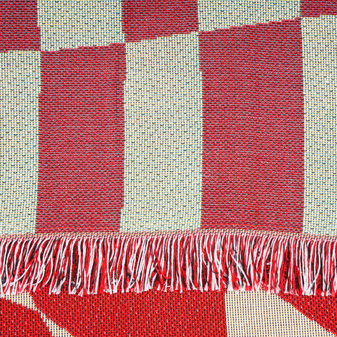 null Twisted Checkered Woven Throw Blanket.