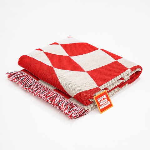 Twisted Checkered Woven Throw Blanket