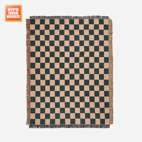 [2 Color] Checkered Woven Throw Blanket
