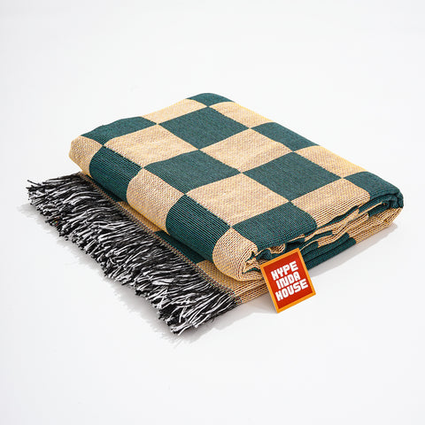 null [2 Color] Checkered Woven Throw Blanket.