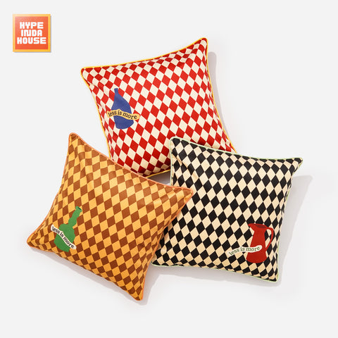 Retro Vibe Checkered Pillow Cover