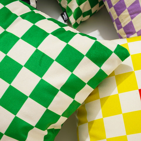 null Twisted Checkered Pillow Cover.