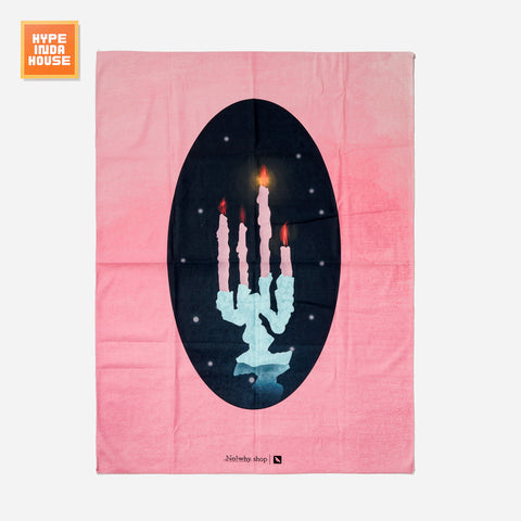 null Pink Candlestick Tapestry.