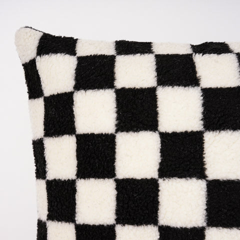 null Retro Vibe Checkered Throw Pillow Cover.