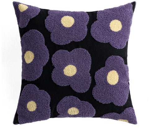 null 4 Colors Flower Embroidery Pillow Cover.