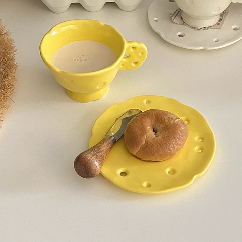null Yellow Cheese Mug & Coaster Set.