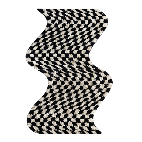 null [3 Color] Wavy Checkered Rug.