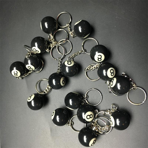 Black 8 Ball Resin Keychain - HypeIndaHouse