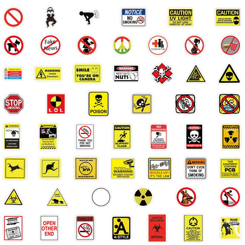 Warning Sign Sticker Pack - HypeIndaHouse