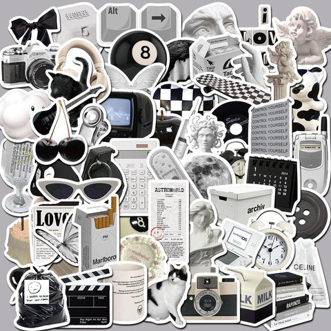 Black & White Cool Vibe Sticker Pack - HYPEINDAHOUSE