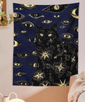 Psychedelic Aesthetic Cat Tapestry - HypeIndaHouse