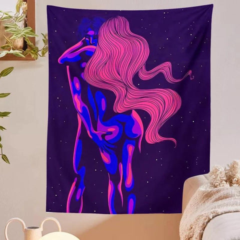 Psychedelic Aesthetic Sexy Girl Tapestry - HypeIndaHouse