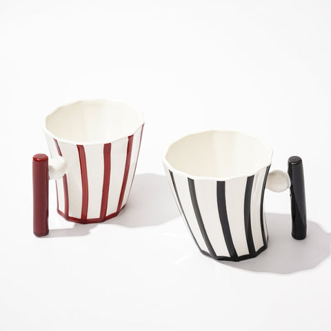 Black & Red Striped Mug - HYPEINDAHOUSE