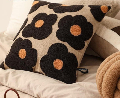 [4 Color] Poppy Embroidery Pillow Cover - HypeIndaHouse