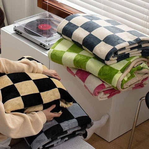[5 Color] Checkered Flannel Blanket - HypeIndaHouse