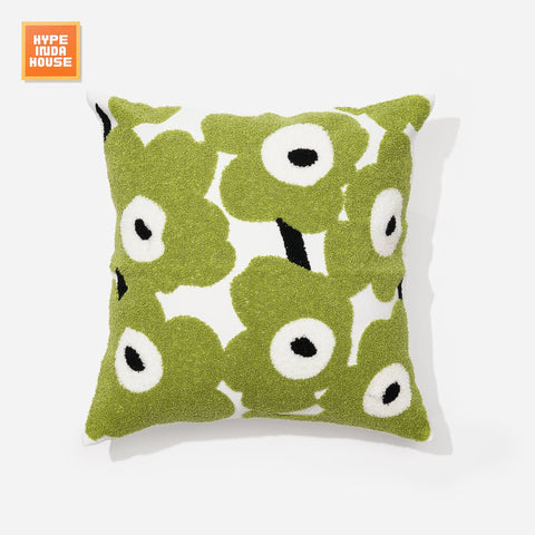 Avocado Green Flower Pillow - HYPEINDAHOUSE
