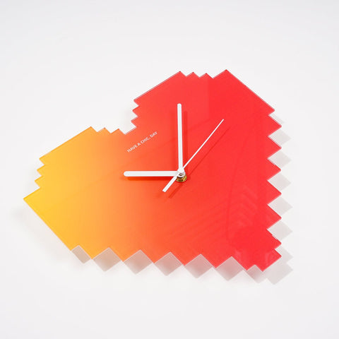 Acrylic Pixel Heart Wall Clock - HYPEINDAHOUSE