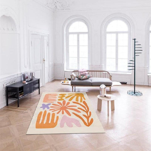 Abstract Aesthetic Flower Accent Rug - HypeIndaHouse