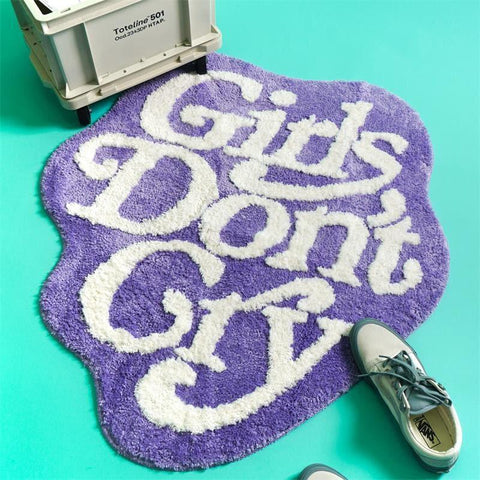 Barbiecore Aesthetic Girls Don't Cry Tufting Accent Rug - HypeIndaHouse